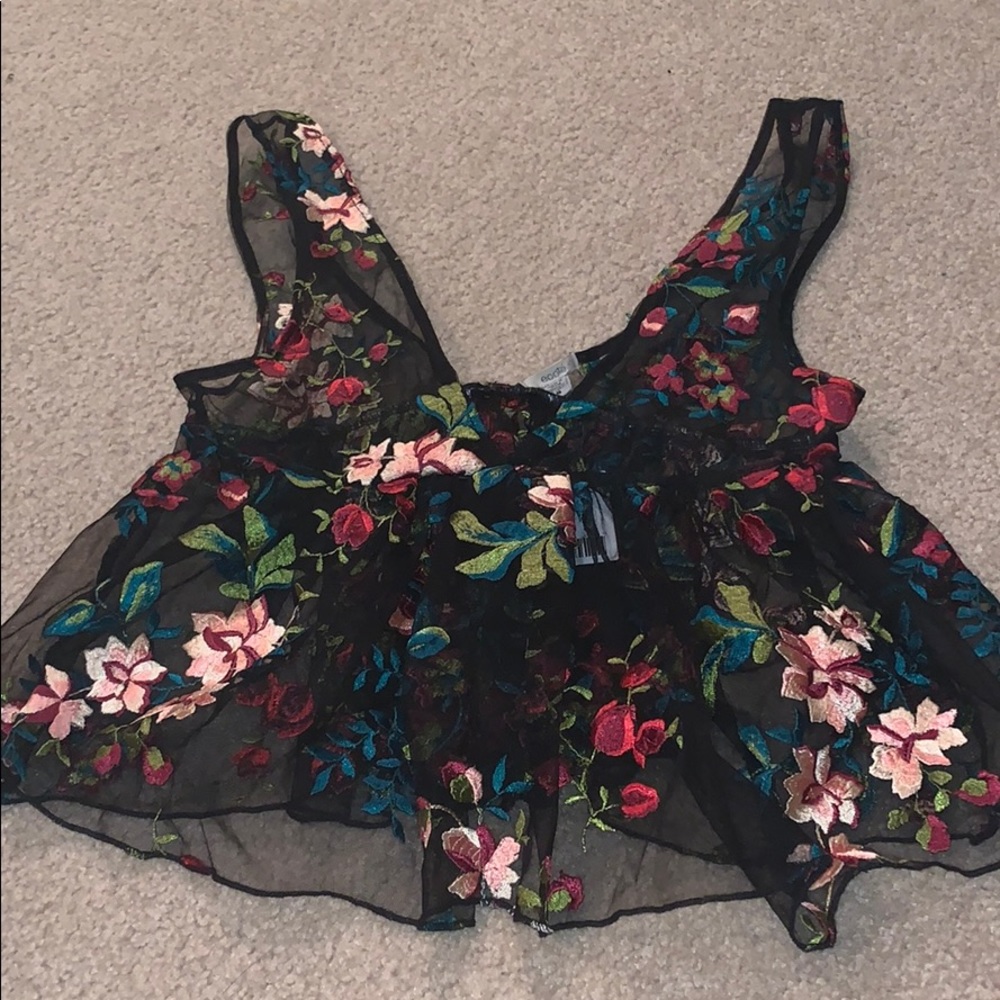 Adorable Sheer Floral Tan